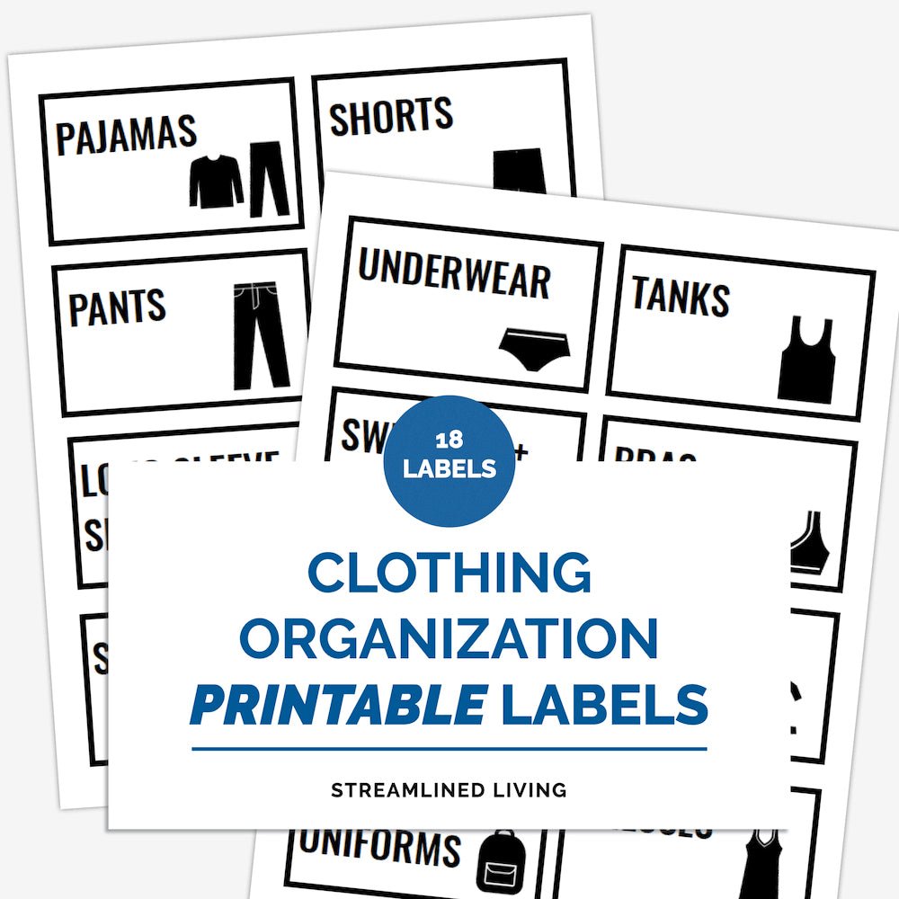 Clothing Organizing Labels – Streamlined Living