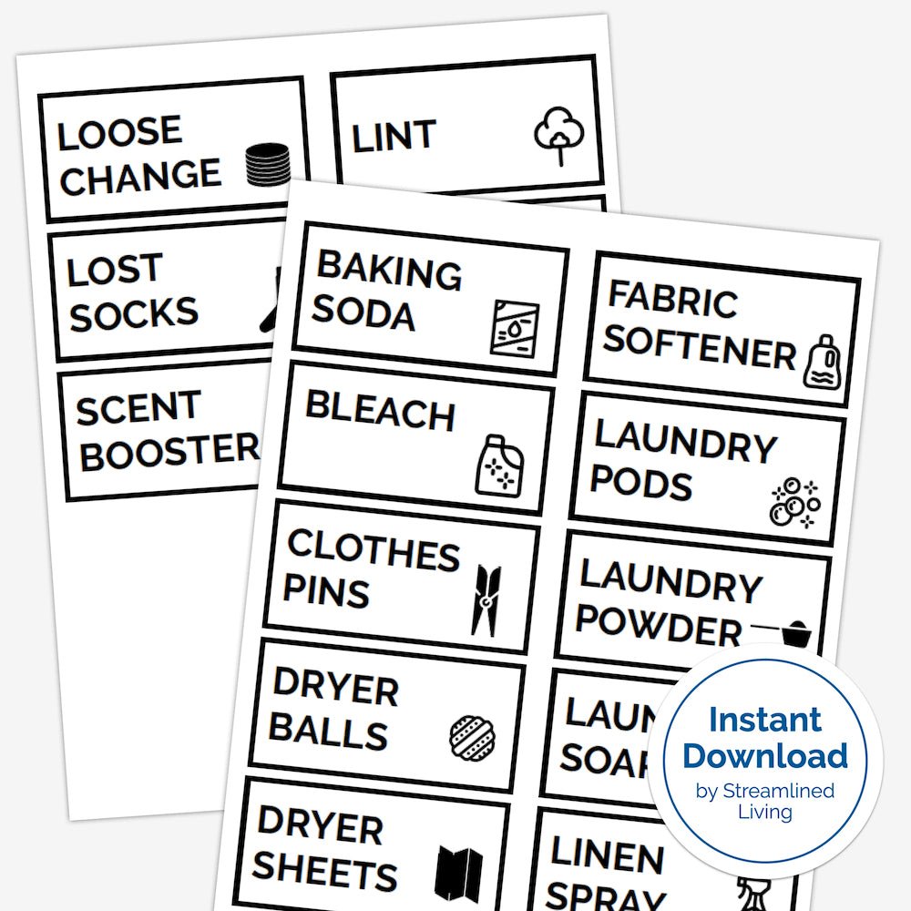 printable minimal linen closet organizing labels