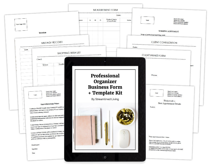 professional organizer business form and template kit