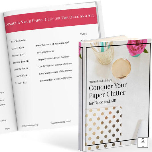 pages from paper organization guide with cover in front