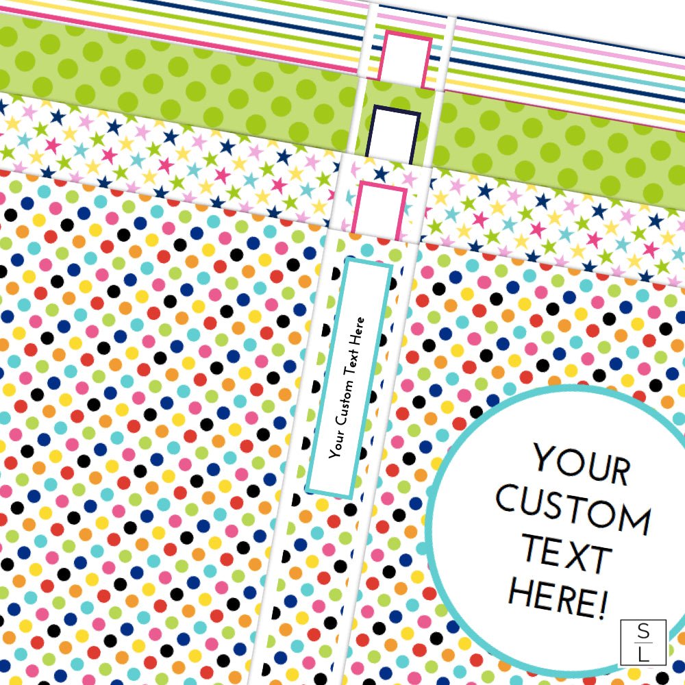 bold rainbow patterned printable binder and planner cover sets