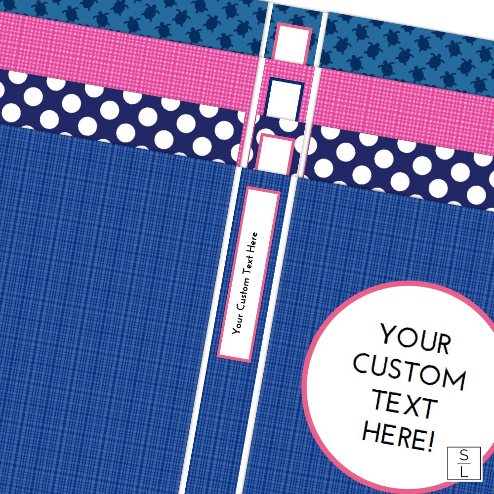 navy pink turtle polka dot patterned printable binder and planner cover sets