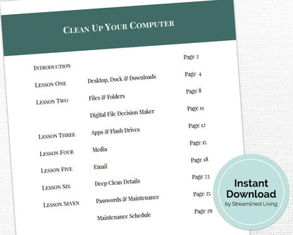 digital computer organizing course with video lessons and printable guide