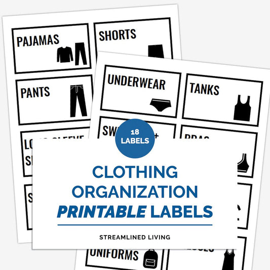 printable clothing organizing labels with pictures