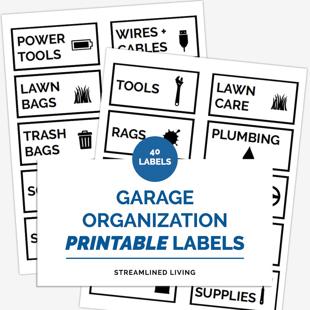 printable garage organizing labels