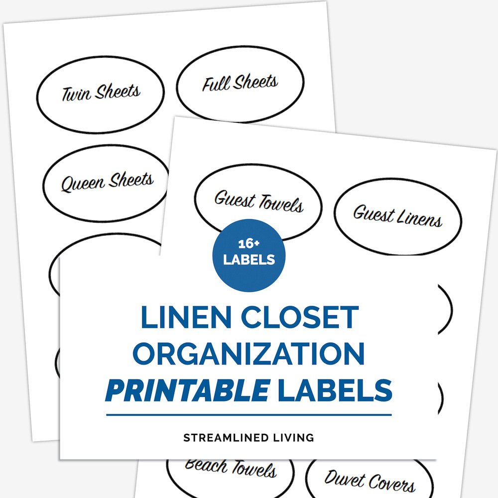 printable minimal linen closet organizing labels