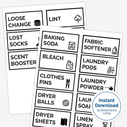 printable minimal linen closet organizing labels