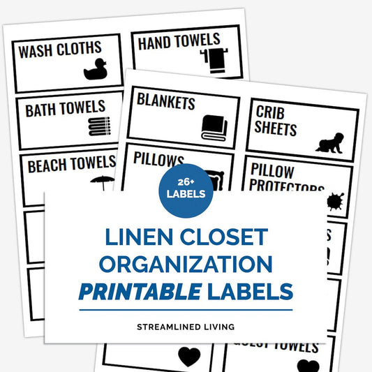 printable linen closet organizing labels with pictures for non readers