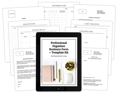 professional organizer business form and template kit